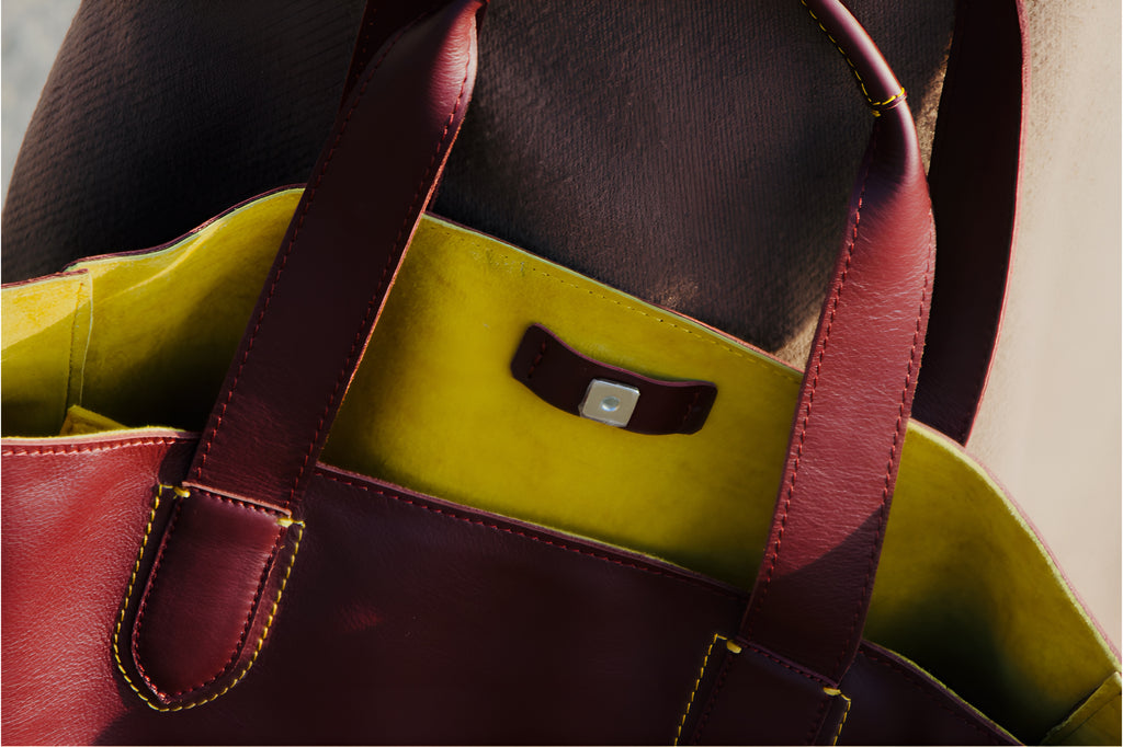 Masi Leather & Suede Tote - Brandy/Citrine