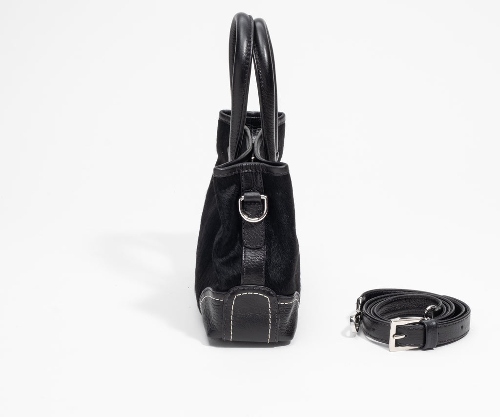 Kalani Petite Haircalf Top Handle - Black Noir