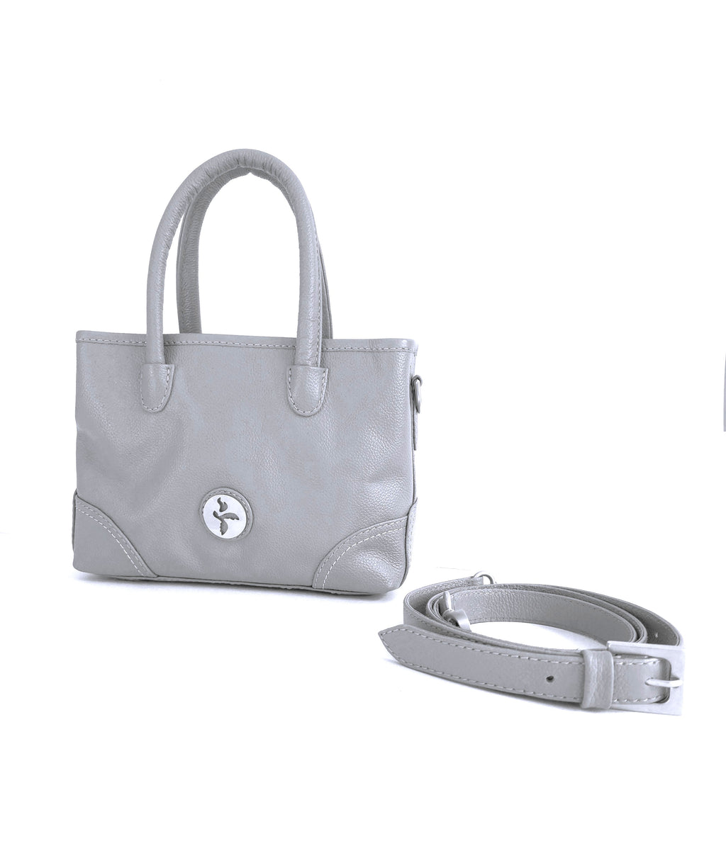 Kalani Petite Leather Top Handle - Horizon Grey