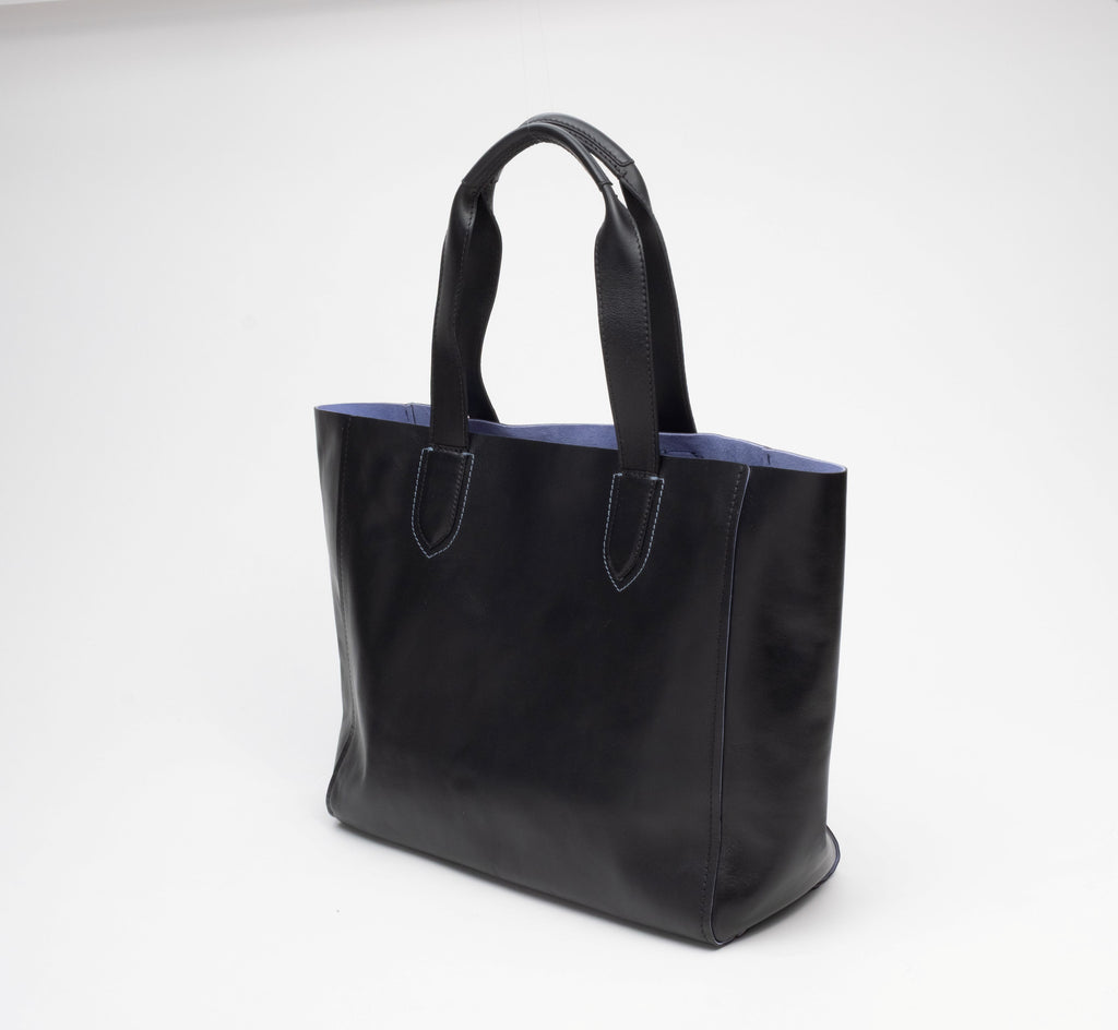 Masi Leather & Suede Tote - Black/Celeste