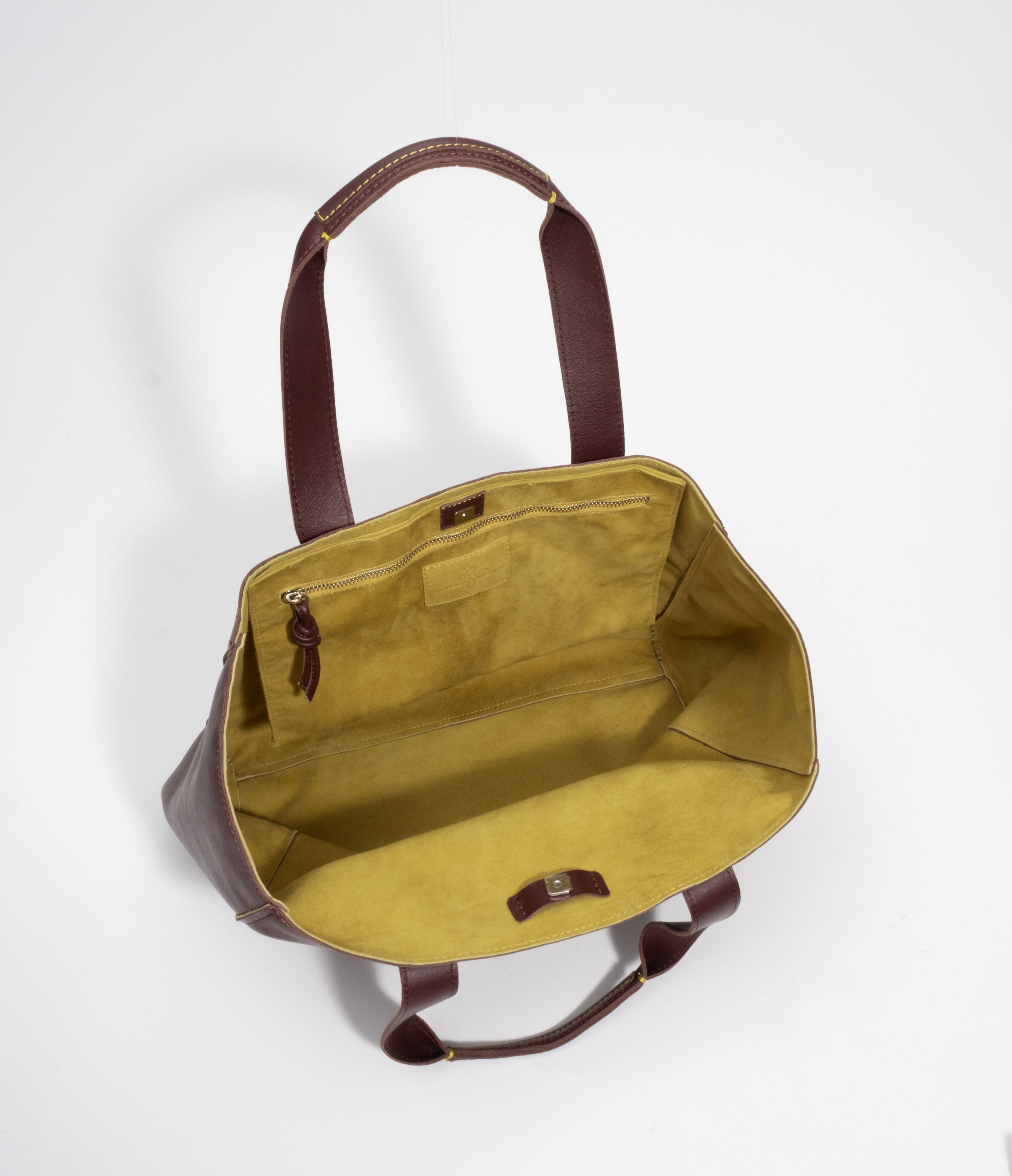 Masi Leather & Suede Tote - Brandy/Citrine